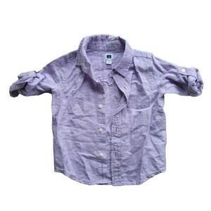 Janie & Jack Linen Blend Lavender Shirt